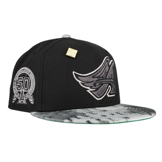 Anaheim Angels Liquid Metal 50th Anniversary Patch 59Fifty Fitted Hat