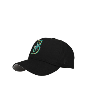 Seattle Mariners 20th Anniversary Black Green/Gold Metallic 59Fifty Fitted Hat