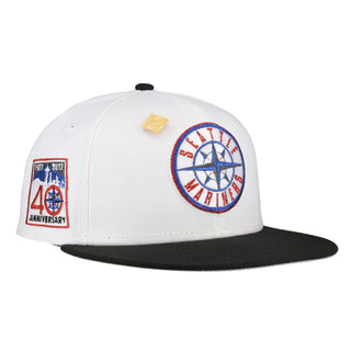 Seattle Mariners Pure White 40th Anniversary Patch 59Ffity Fitted Hat