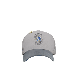Seattle Mariners 25th Anniversary Grey Ice Blue Metallic 59Fifty Fitted Hat, back view
