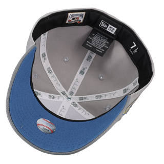 Seattle Mariners 25th Anniversary Grey Ice Blue Metallic 59Fifty Fitted Hat, undervisor detail