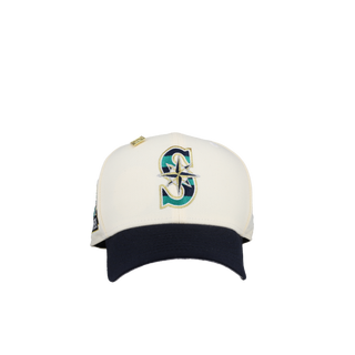 Seattle Mariners 30th Anniversary White/Navy Metallic 59Fifty Fitted Hat