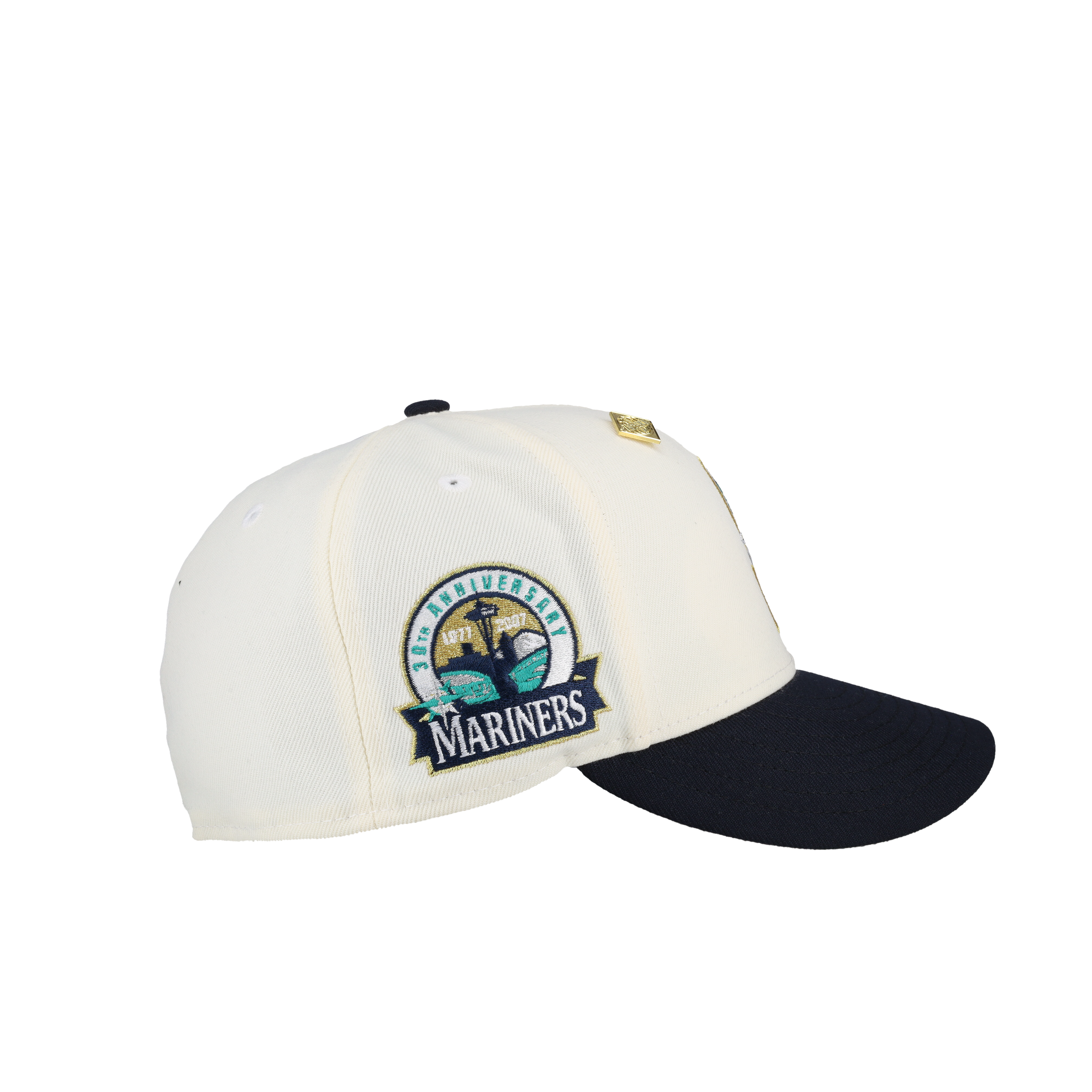 Seattle Mariners 30th Anniversary White/Navy Metallic 59Fifty Fitted Hat