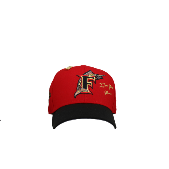 Florida Marlins 1997 World Series Red I Love Miami Metallic 59Fifty Fitted Hat