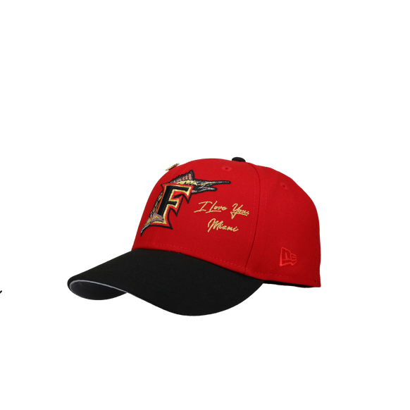 Florida Marlins 1997 World Series Red I Love Miami Metallic 59Fifty Fitted Hat