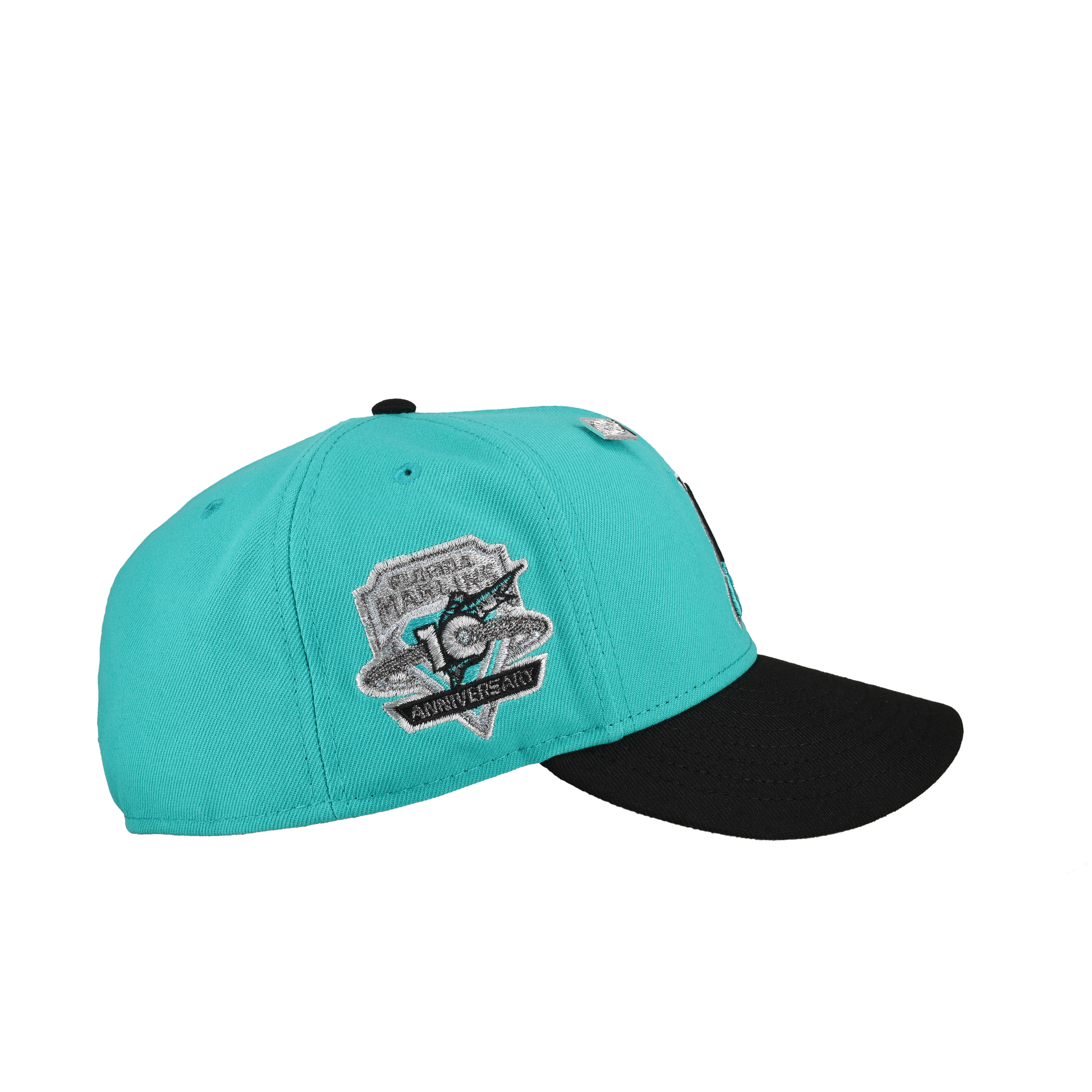 Florida Marlins 10th Anniversary Teal Silver Metallic 59Fifty Fitted Hat