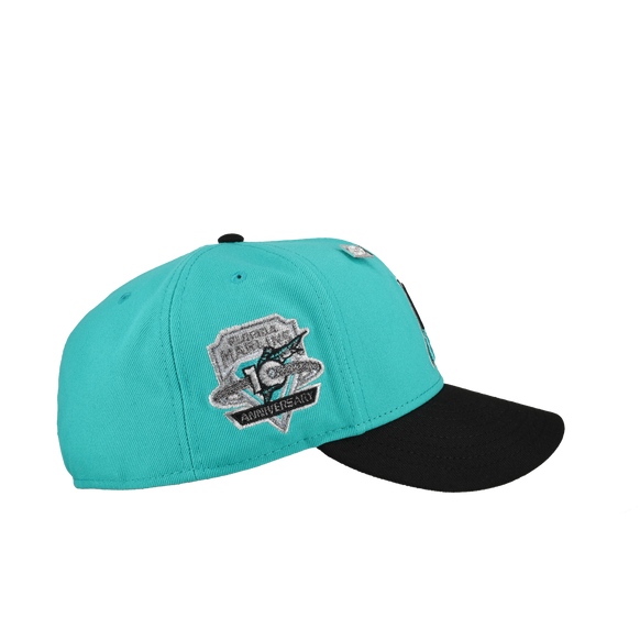 Florida Marlins 10th Anniversary Teal Silver Metallic 59Fifty Fitted Hat