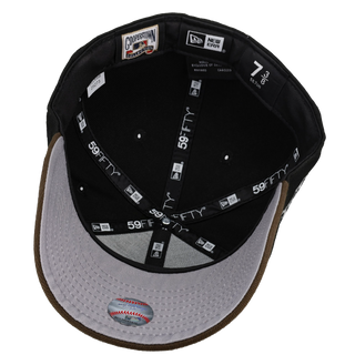 New York Mets 50th Anniversary Black/Brown Upside Down Script 59Fifty Fitted Hat