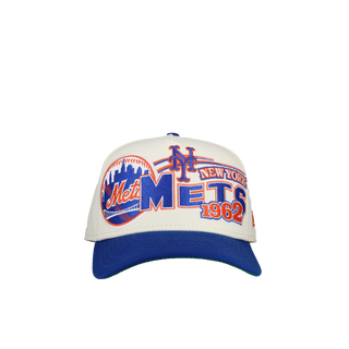 New York Mets 1962 Team Color 9Fifty A Frame Snapback Hat (Green Brim) Version 1