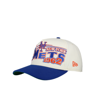 New York Mets 1962 Team Color 9Fifty A Frame Snapback Hat (Green Brim) Version 1