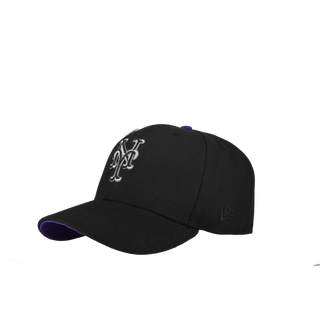 New York Mets 40th Anniversary Black/Purple 59Fifty Fitted Hat, close-up detail