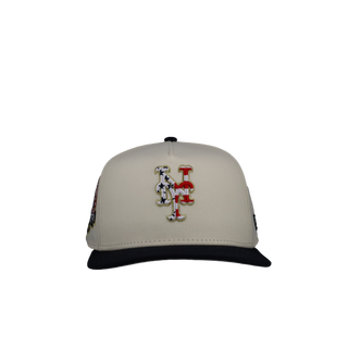 New York Mets Chrome USA Off White/Navy 9Fifty A Frame Snapback Hat