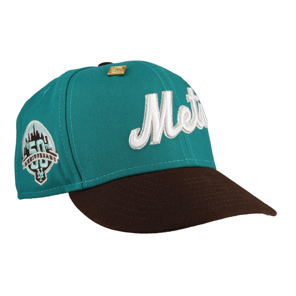 New York Mets Turquoise 50th Anniversary Side Patch 59Fifty Fitted Hat