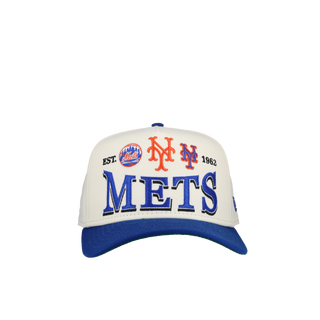 New York Mets 1962 Team Color 9Fifty A Frame Snapback Hat (Green Brim) Version 2