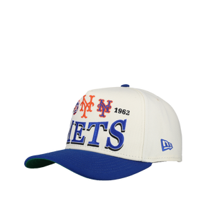 New York Mets 1962 Team Color 9Fifty A Frame Snapback Hat (Green Brim) Version 2