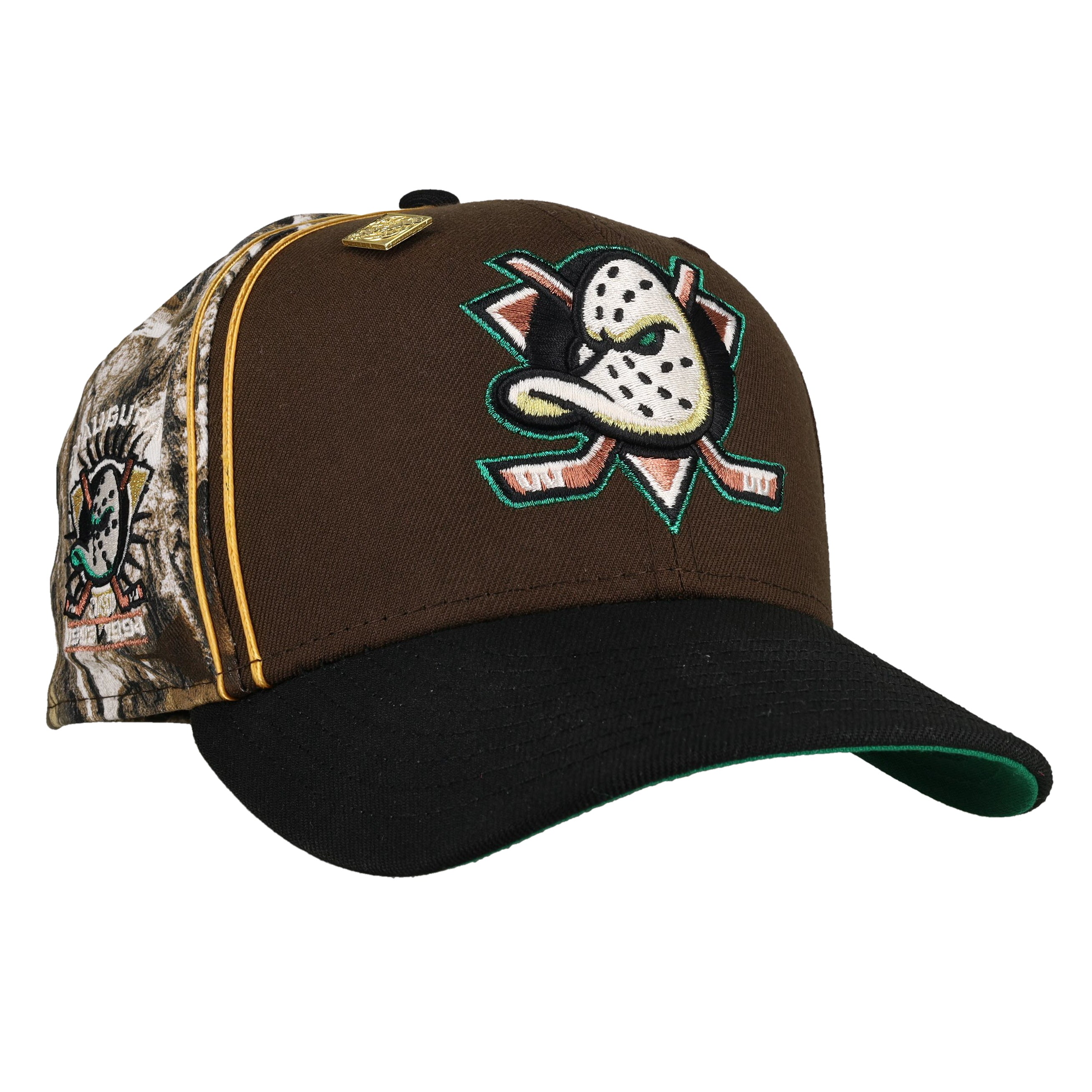 Anaheim Mighty Ducks Inaugural Season Walnut Realtree 59Fifty Fitted Hat