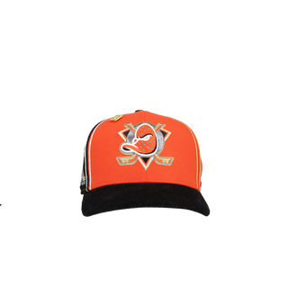 Anaheim Mighty Ducks 1993 Mighty Decade Black/Orange Corduroy Brim 59Fifty Fitted Hat