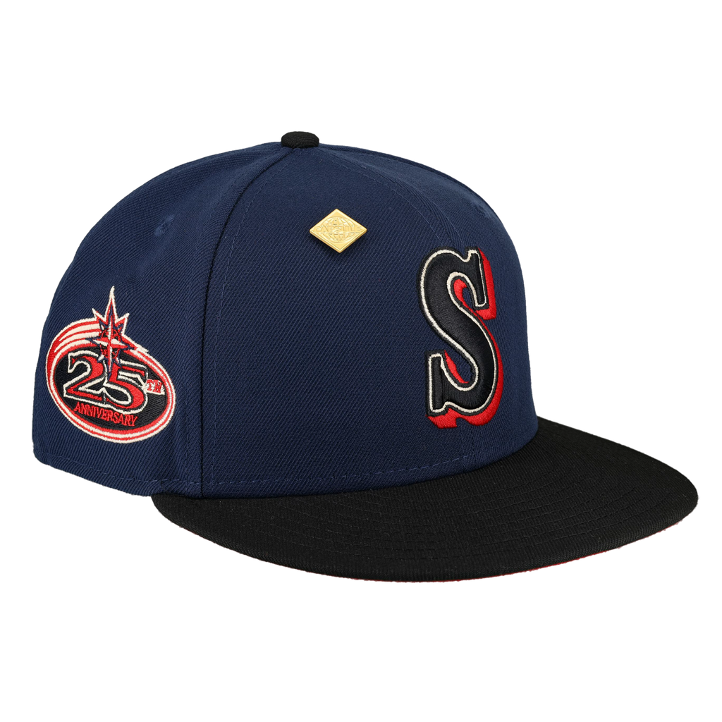 Seattle Mariners Midnight Crimson Collection 25th Season Fitted Hat ...