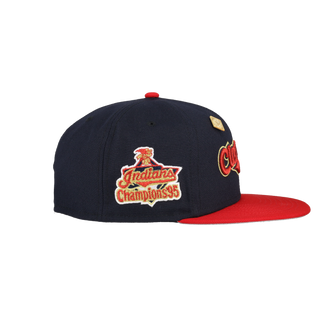 Cleveland Indians Navy 1995 Champions Patch 59Ffity Fitted Hat