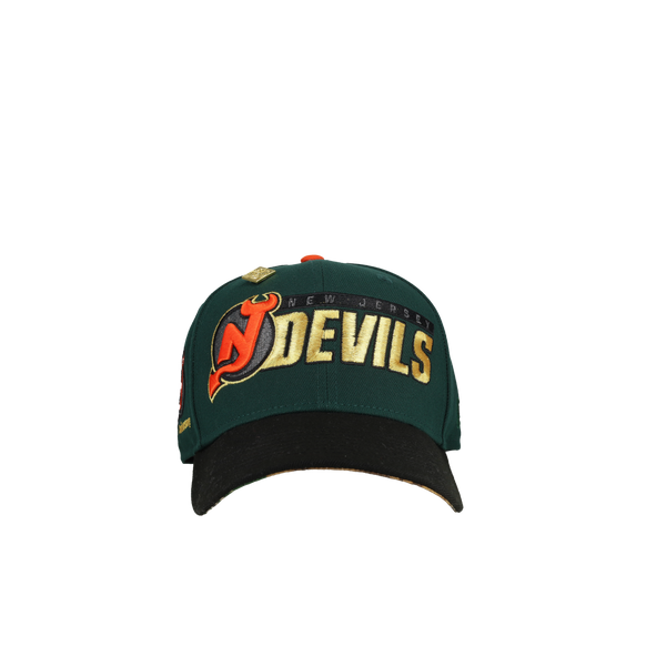 New Jersey Devils 10th Anniversary Green Script Metallic 59Fifty Fitted Hat