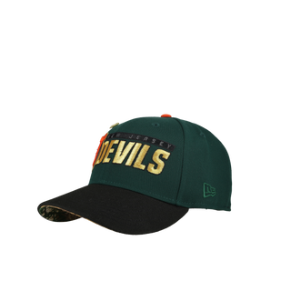 New Jersey Devils 10th Anniversary Green Script Metallic 59Fifty Fitted Hat