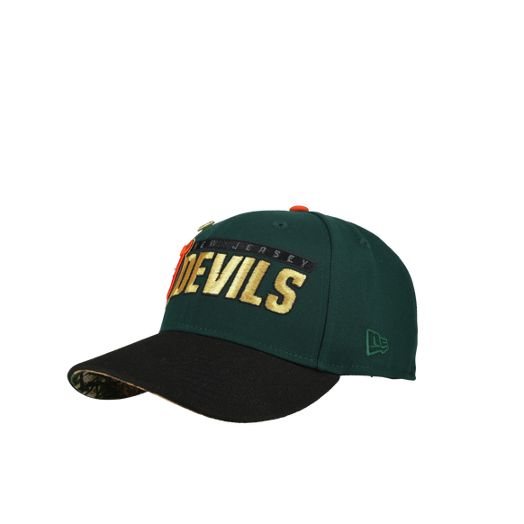 New Jersey Devils 10th Anniversary Green Script Metallic 59Fifty Fitted Hat