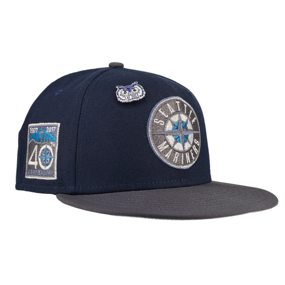 Seattle Mariners Night Owl Collection 40th Anniversary Patch 59Ffity Fitted Hat