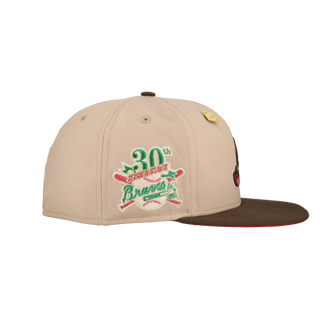 Atlanta Braves Tan 30th Season Patch 59Fifty Fitted Hat