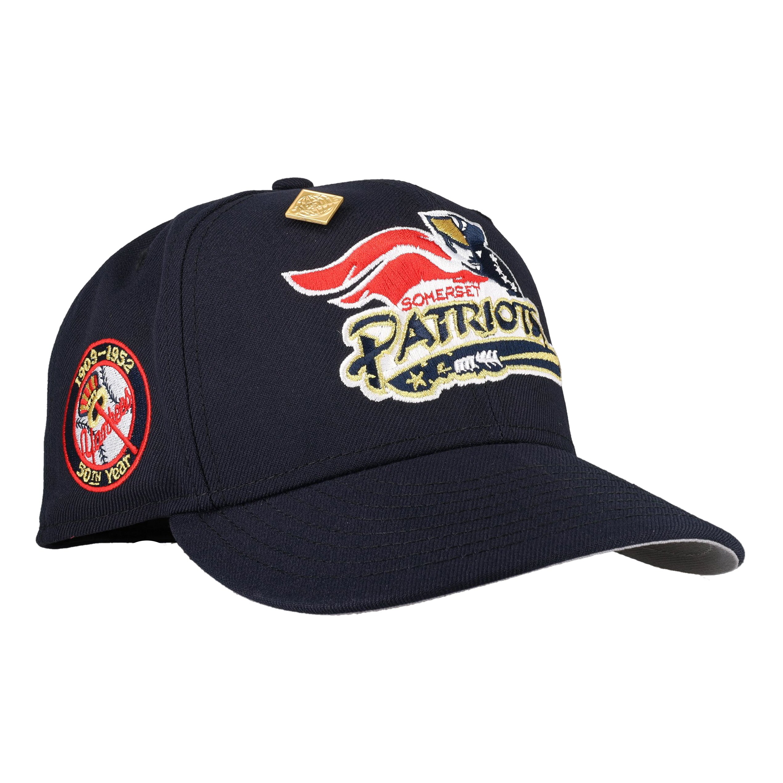Somerset Patriots Navy 75th Year New Era 59Fifty Fitted Hat