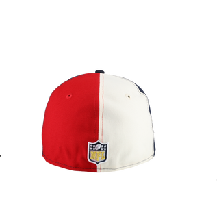 New England Patriots 250th Red/White/Blue Split Panel 59Fifty Fitted Hat
