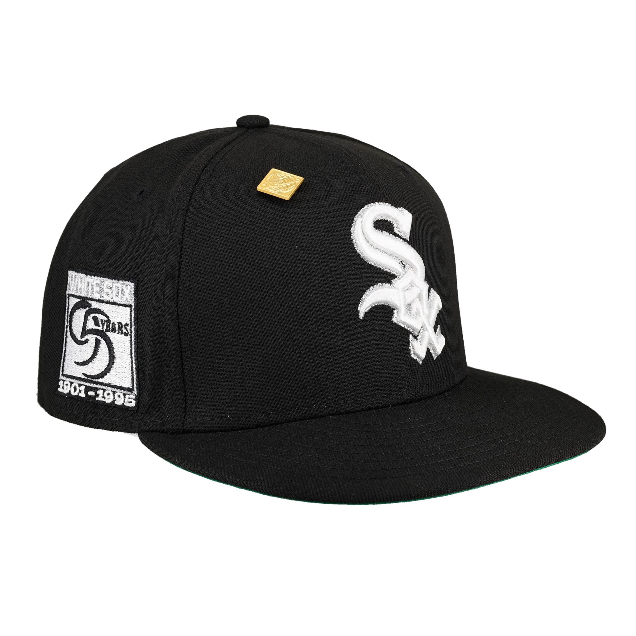 Chicago White Sox 95th Anniversary Patch Metallic Stitch Collection Fitted  Hat