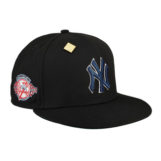 New York Yankees 100th Anniversary Patch Metallic Stitch Collection Fitted Hat