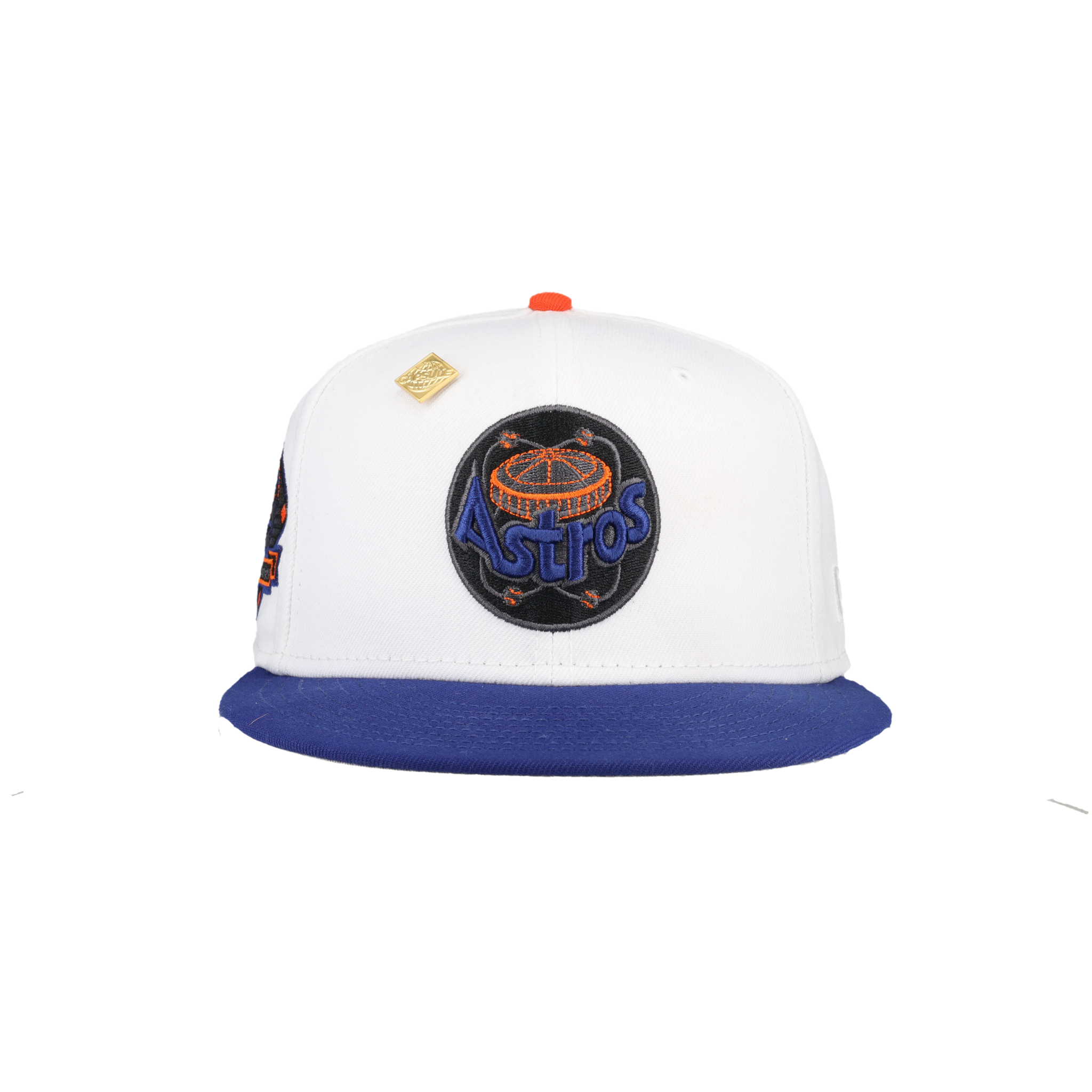 Houston Astros Pure White 25th Silver Anniversary Patch 59Fifty Fitted Hat, back view