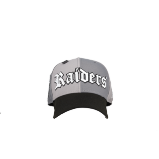 Las Vegas Raiders 3 Time Champions Grey Split Panel 59Fifty Fitted Hat