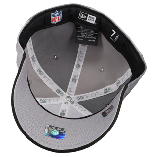 Las Vegas Raiders 3 Time Champions Grey Split Panel 59Fifty Fitted Hat