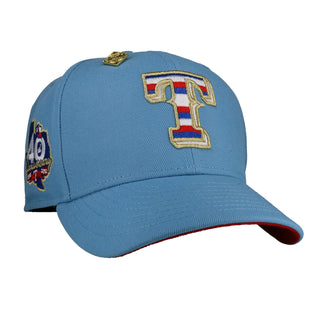Texas Rangers 40th Anniversary Light Blue/Red 59Fifty Fitted Hat