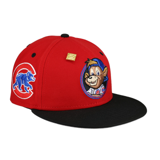 Chicago Cubs Clark The Bear Logo Red New Era Fitted Hat