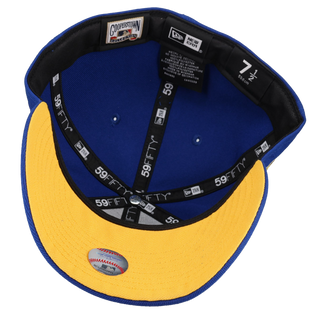 Seattle Mariners 30th Anniversary Blue/Yellow Metallic 59Fifty Fitted Hat, undervisor detail
