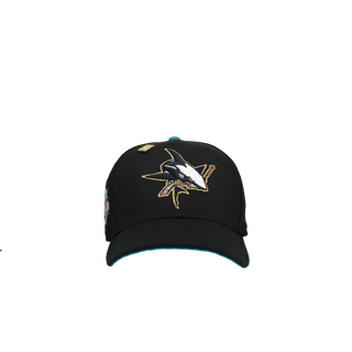 San Jose Sharks 20th Anniversary Black/Teal Gold Metallics 59Fifty Fitted Hat - view 4