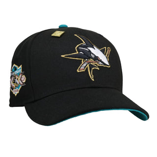 San Jose Sharks 20th Anniversary Black/Teal Gold Metallics 59Fifty Fitted Hat