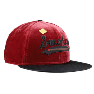 Tampa Smokers Velvet Cap Black Satin Visor NewEra 59Ffity Fitted Hat