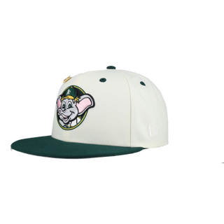 Oakland Athletics Stomper Mascot Chrome 50th Anniversary Patch 59Fifty Fitted Hat