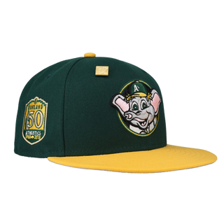 Oakland Athletics Stomper Mascot 50th Anniversary Patch 59Fifty Fitted Hat