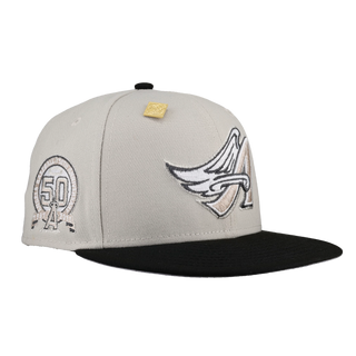 Anaheim Angels Stone Age Collection 50th Anniversary Patch Fitted Hat