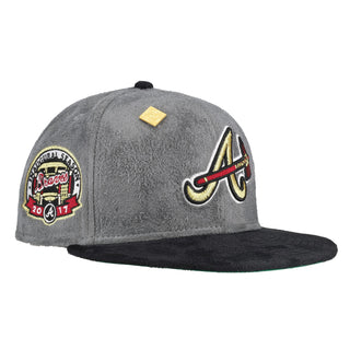 Atlanta Braves Grey Suede 2017 Inaugural Season Patch 59Fifty Fitted Hat
