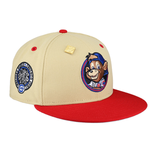Chicago Cubs Clark The Bear Logo Vegas Gold Wrigley Field Fitted Hat