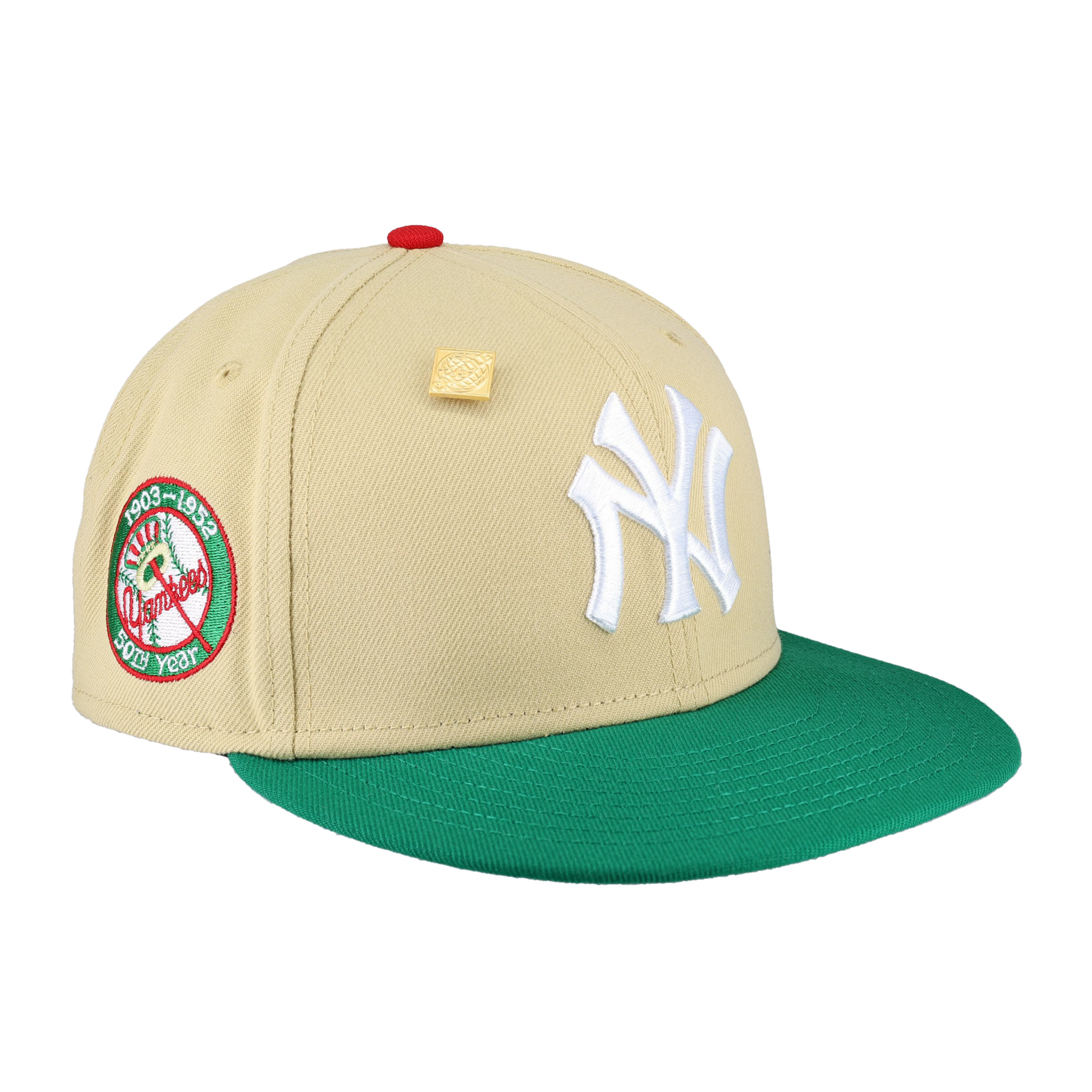 New York Yankees Vegas Gold 50th Year Side Patch 59FIFTY Fitted Hat 7