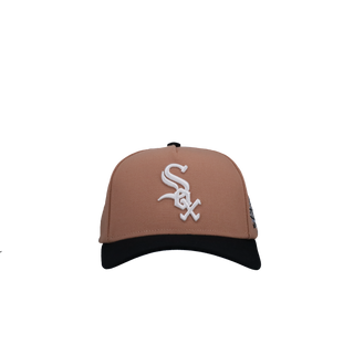 Chicago White Sox 2005 WS Coral/Black Metallic Mitchell & Ness A Frame Snapback Hat
