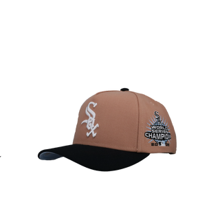 Chicago White Sox 2005 WS Coral/Black Metallic Mitchell & Ness A Frame Snapback Hat