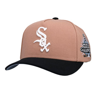 Chicago White Sox 2005 WS Coral/Black Metallic Mitchell & Ness A Frame Snapback Hat